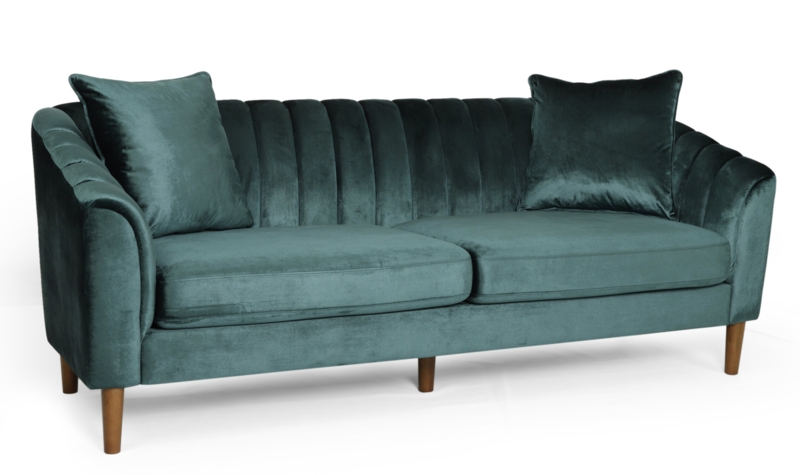 Modern Cozy Sofa with Channel-Tufted Back