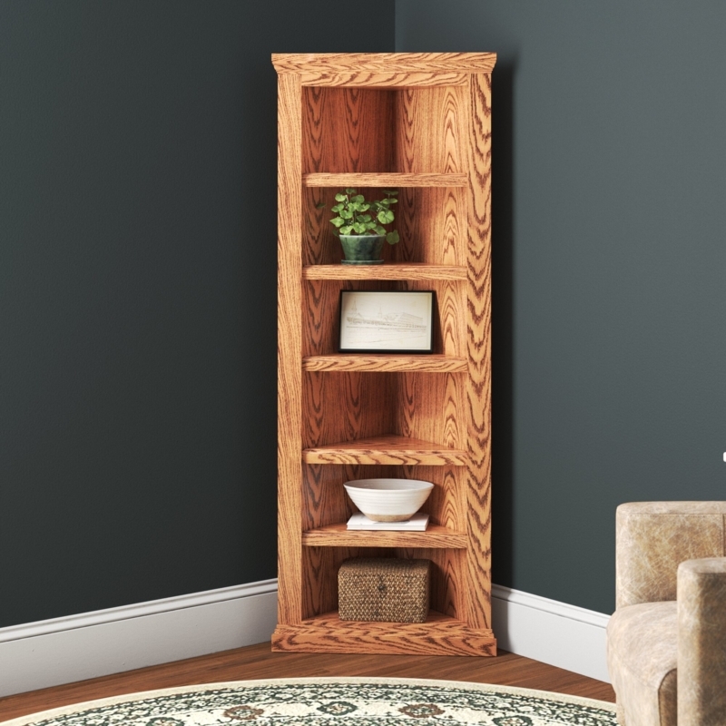 Lawson Corner Bookcase with Crown Molding