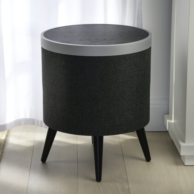 Height-Adjustable Side Table with Wireless Charging and Speakers