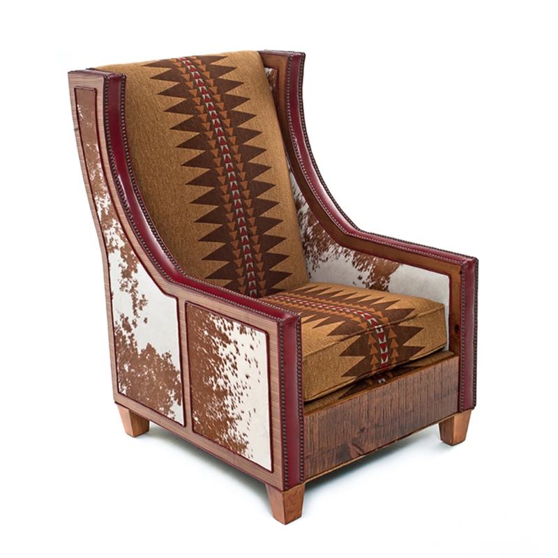 Reclaimed Wood Lodge-Style Upholstered Chair