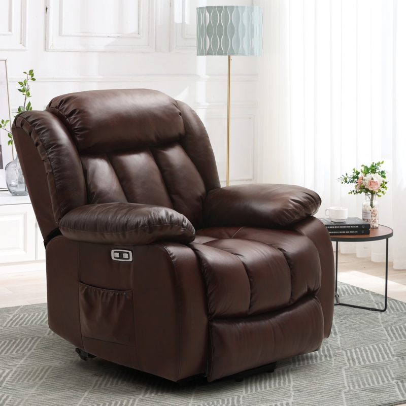 Innovative Dual-Motor Leather Recliner Chair