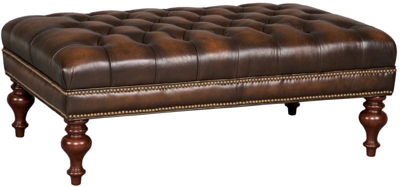 Tufted Cocktail Ottoman with Rich Leather
