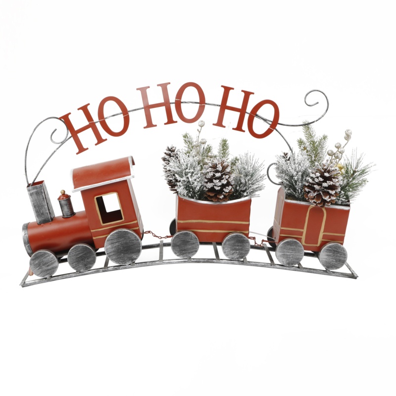 LED Tin Train with Pines