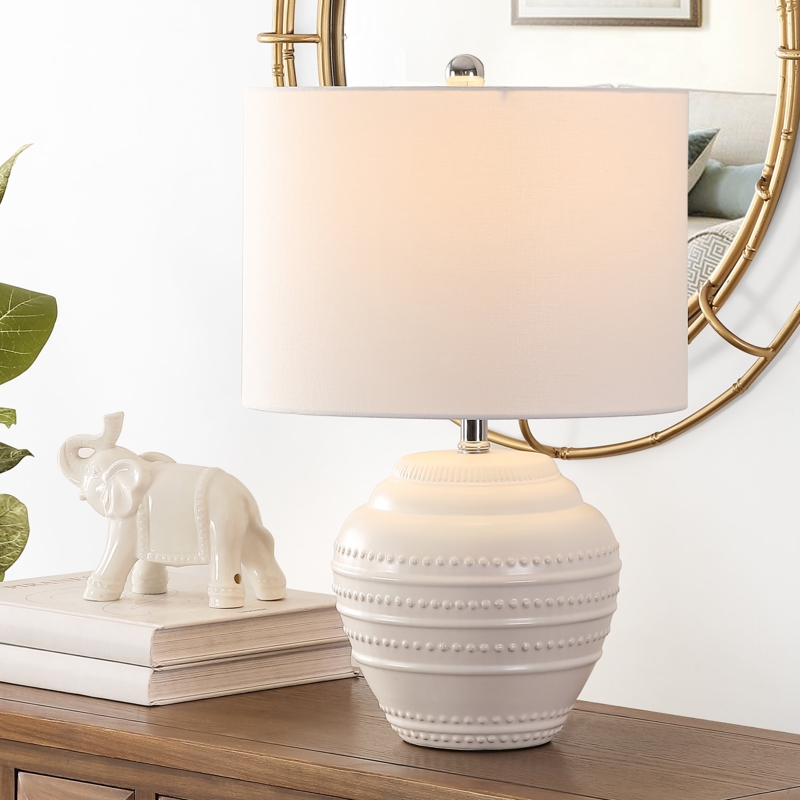 Ceramic Table Lamp with Traditional Textured Details