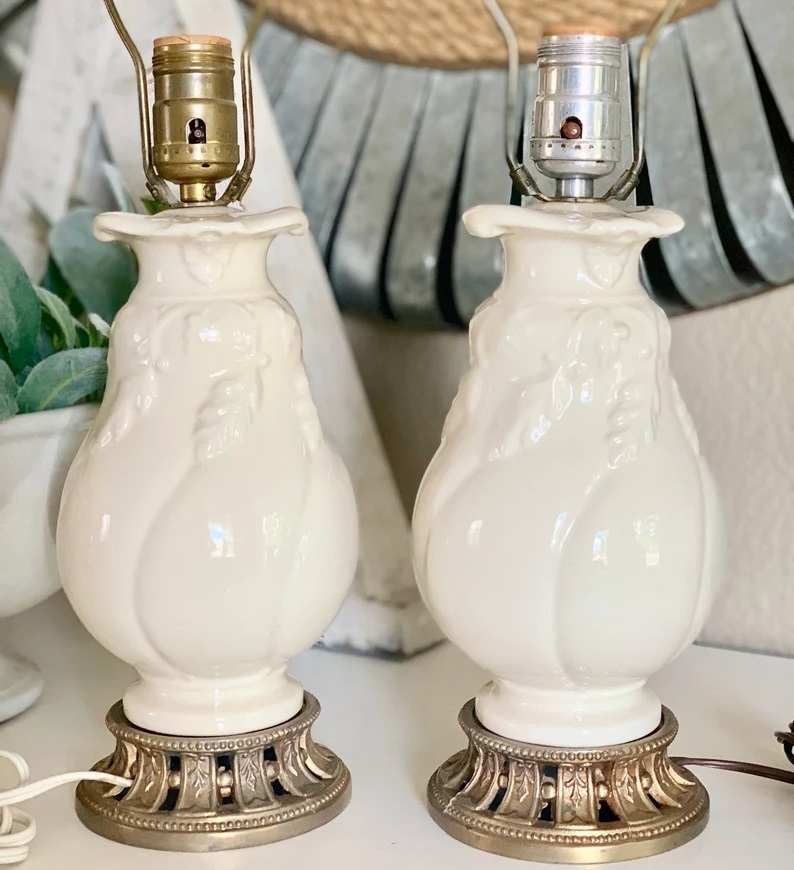 Lenox Lamps With Ceramic Eggplant Design