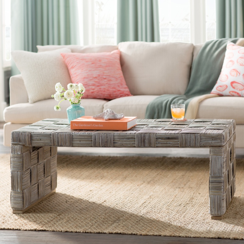 Colonial-Inspired Rattan Coffee Table