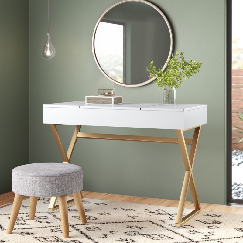 Modern Vanity Desk with Flip Mirror