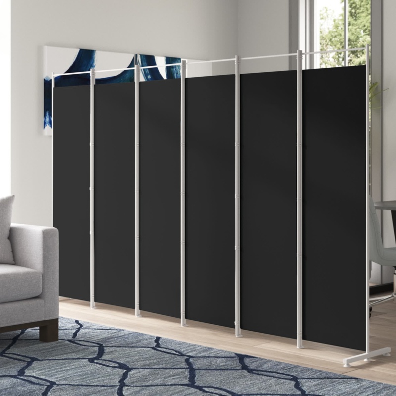 Levasseur 120'' W x 72'' H 6 - Panel Metal Folding Room Divider