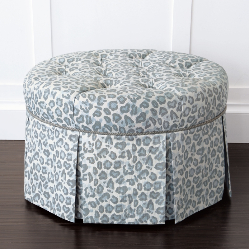 Hand-tufted Vanity Stool with Pleated Skirt