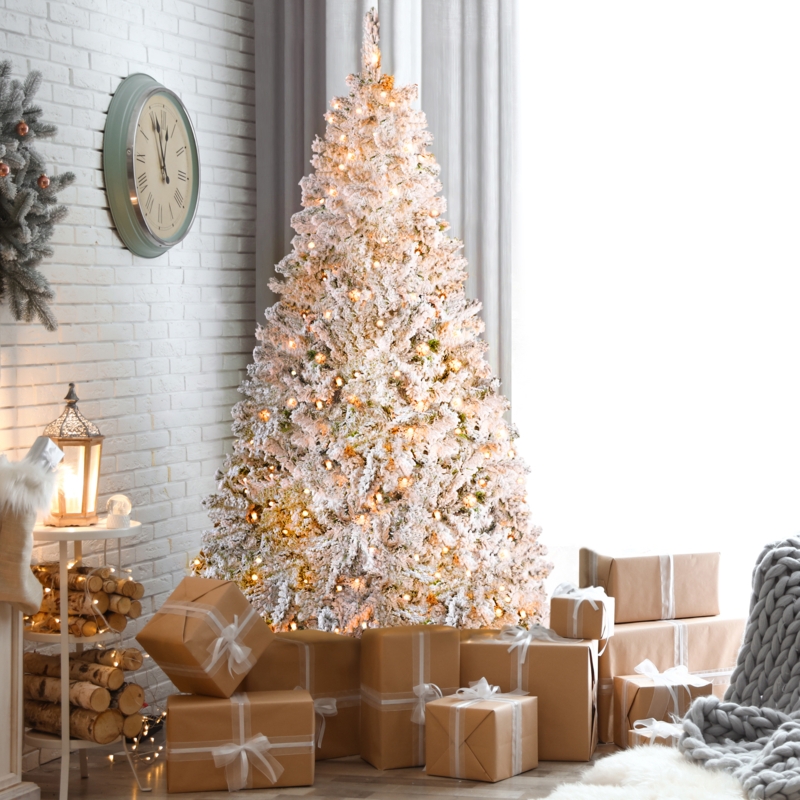 Faux Snow-Flocked Christmas Tree
