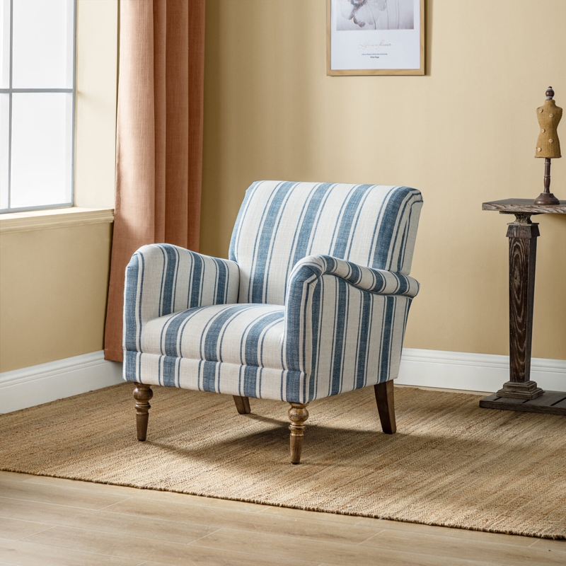 Striped Pattern Accent Armchair
