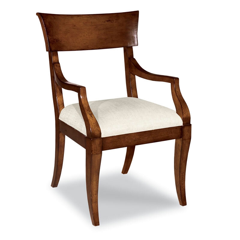 Curved Crest Rail Upholstered Chair
