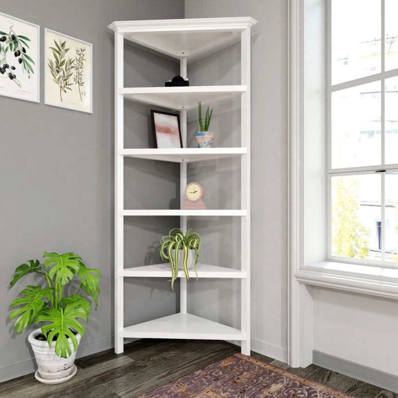 Five-Tier Corner Shelf Bookcase