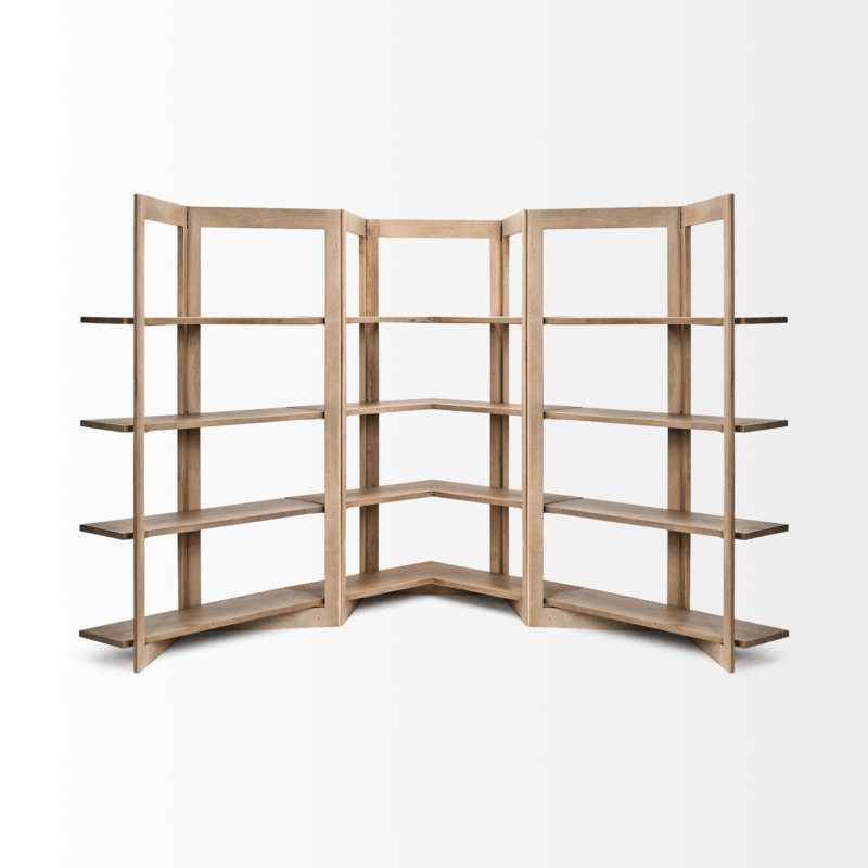 Geometric Mango Wood Bookcase