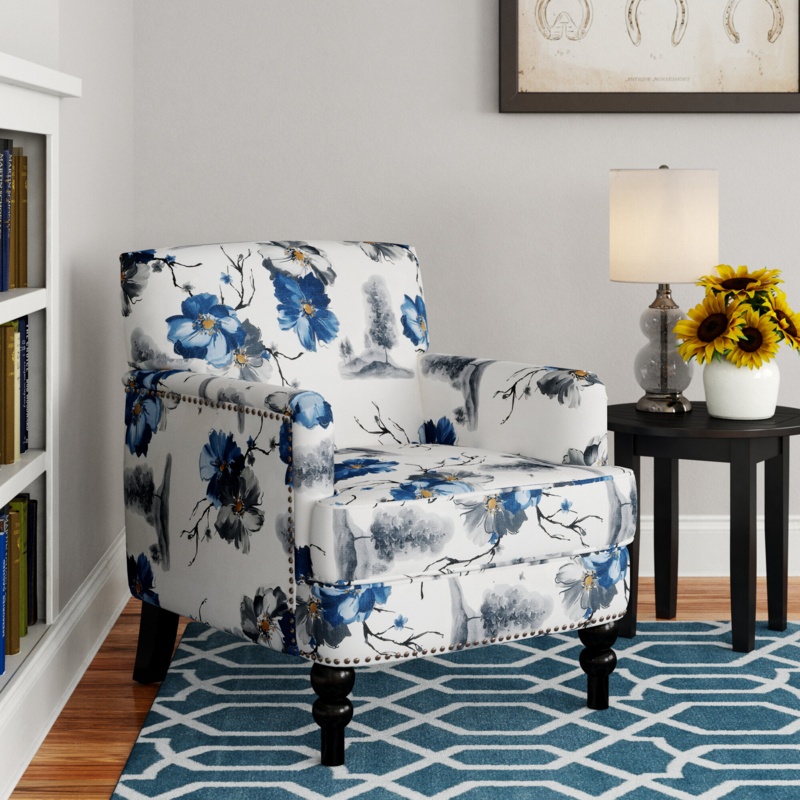 Farmhouse-Style Upholstered Club Chair