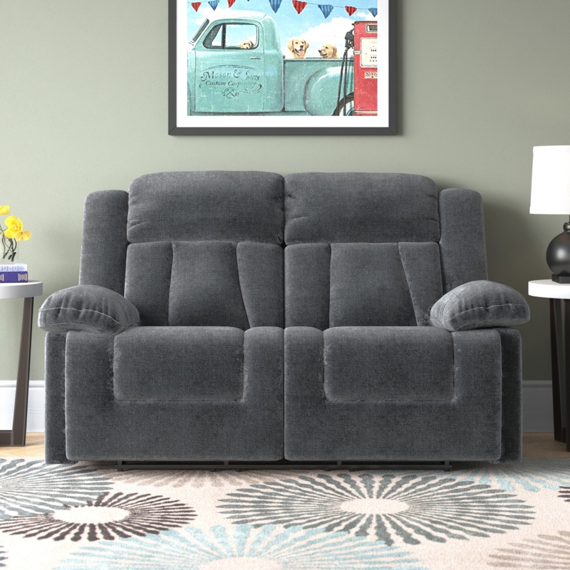 Chenille Upholstered Recliner Chair with Footrest