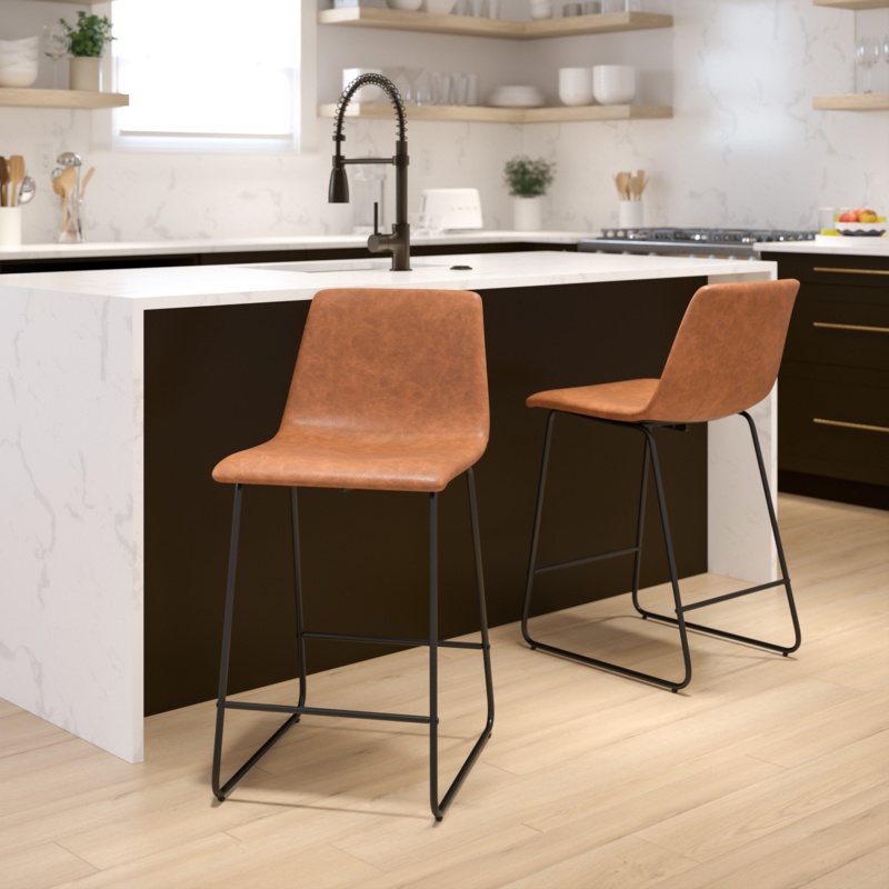 Luca Commercial Grade LeatherSoft Dining Stools