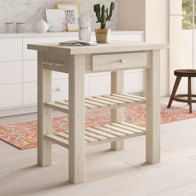 Rustic Kitchen Prep Table with Storage