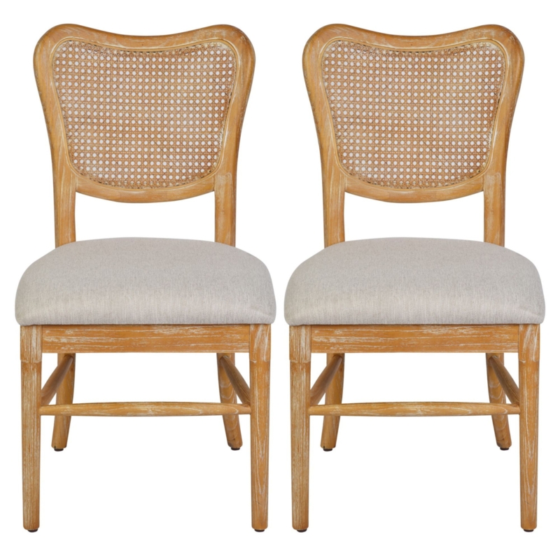 Deconstructed Rattan & Wood Side Chairs
