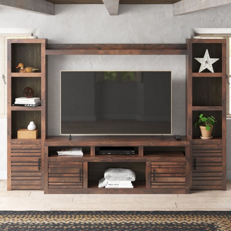 Rustic Entertainment Center with Shelves