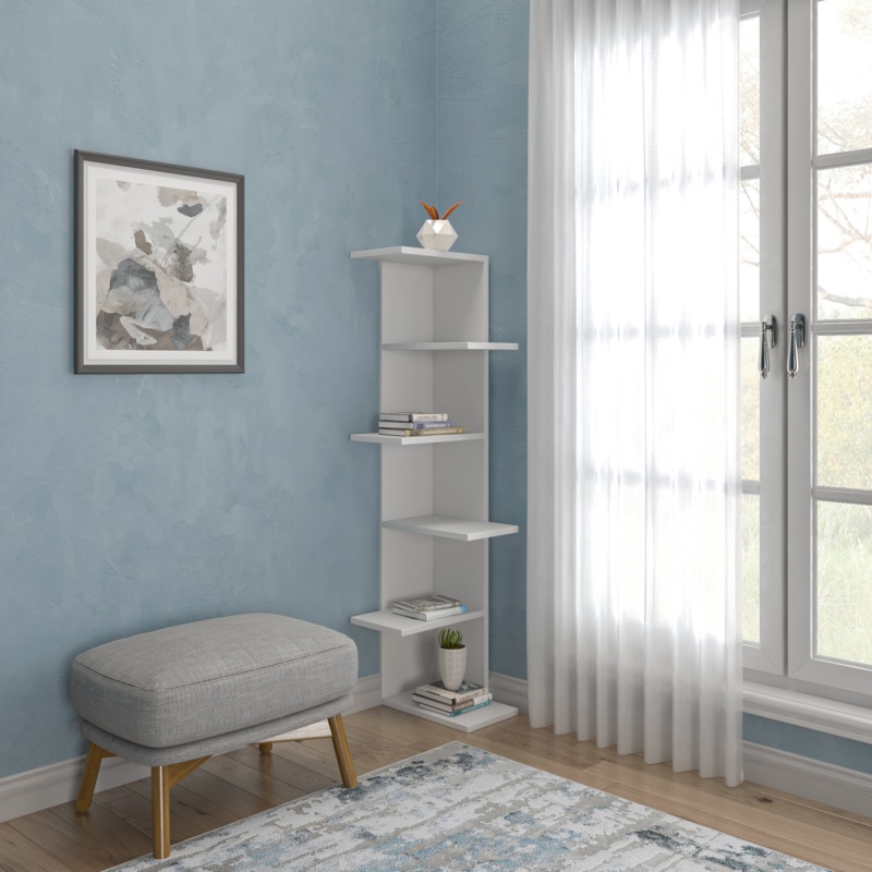 Maegan 55.51'' H x 14.57'' W Corner Bookcase