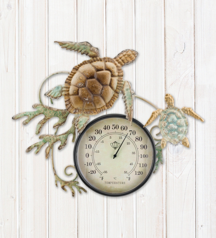 2-in-1 Sea Turtles Wall Décor Thermometer