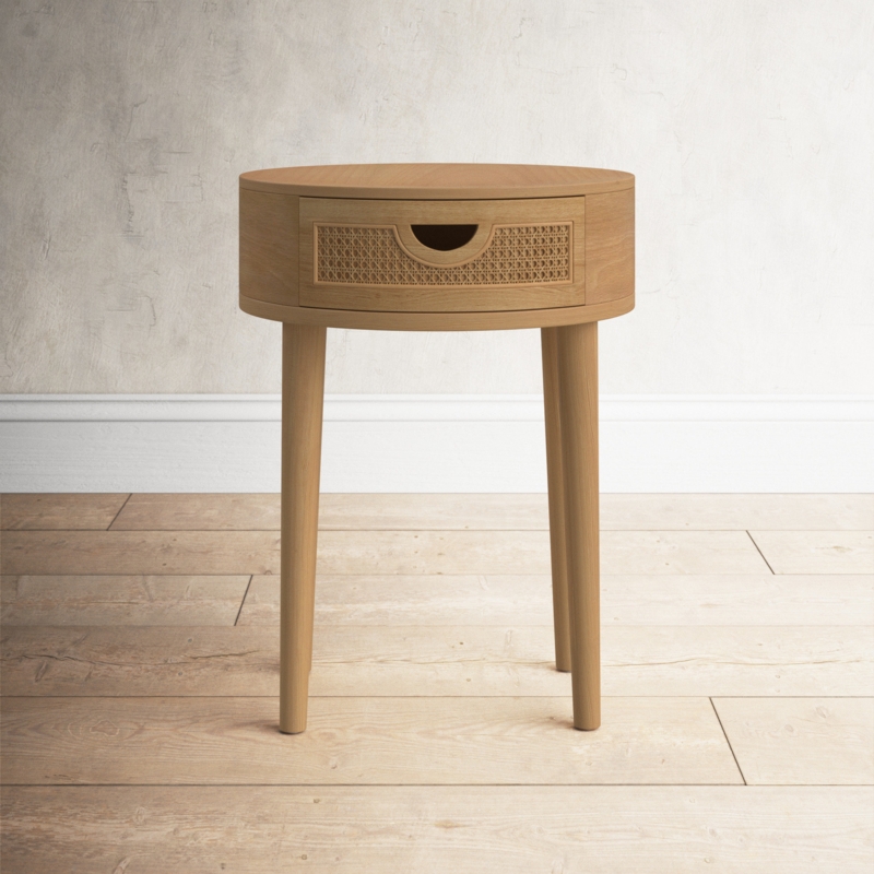 Chic Storage Accent Table with Natural Cane Webbing