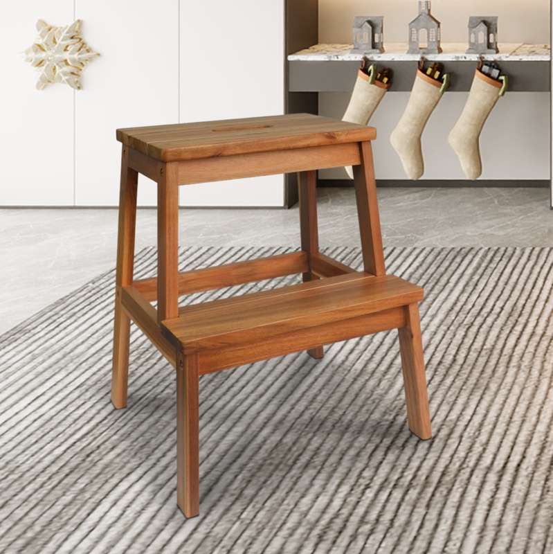 Solid Wood Two-Step Stool