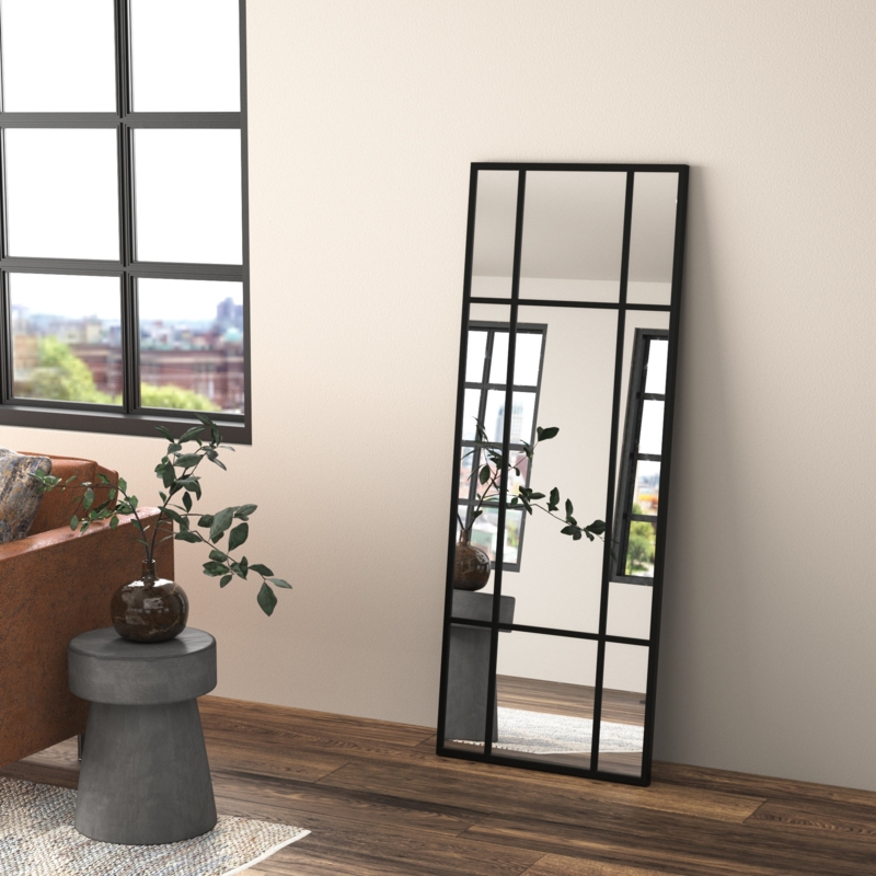 Cathedral-Style Windowpane Mirror