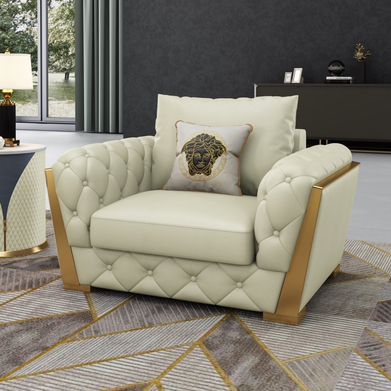 1920s-Inspired Luxury Italian Leather Sofa