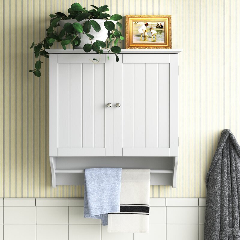 MDF bathroom cabinet that sits on countertop