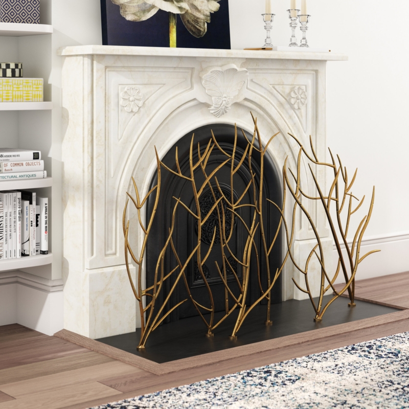 Nature-Inspired Fireplace Screen