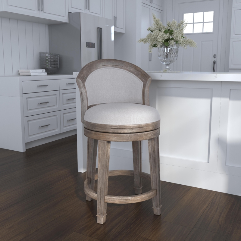 Swivel Counter-Height Stool with Arched Back