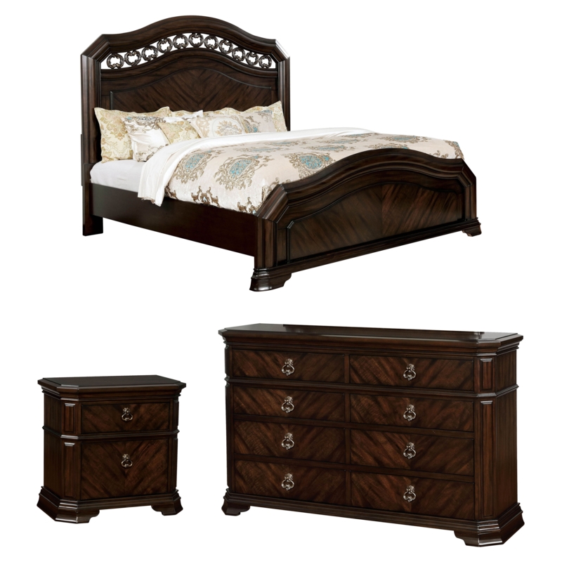 Panel Configurable Bedroom Set with Intricate Accents