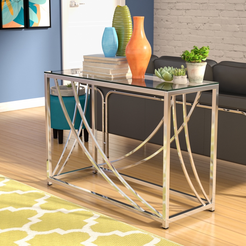 Sleek and Chic Console Table with Openwork Design