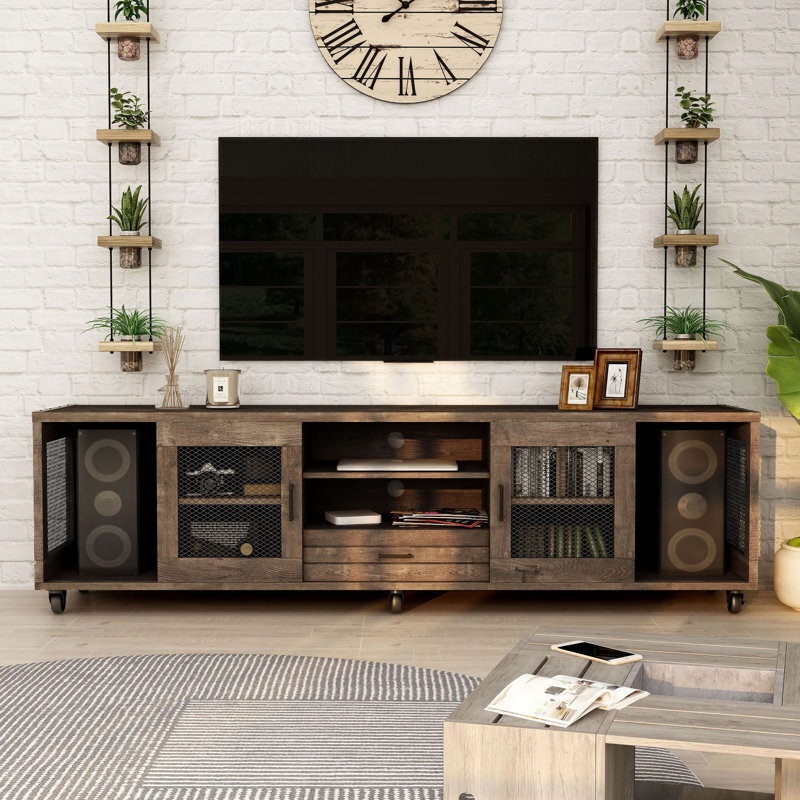 Metal and Wood Low TV Console