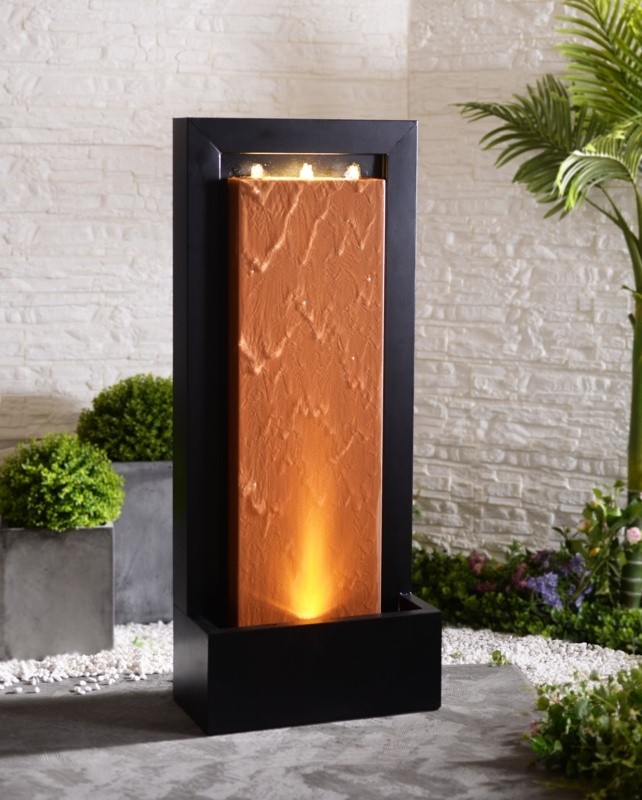 Metal Andros Floor Fountain with Light