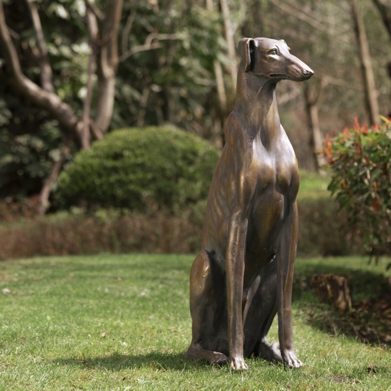 MGO Sitting Greyhound Dog Statue