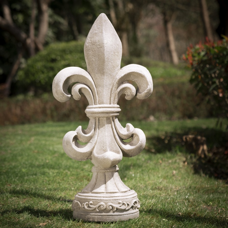 MGO Standing Fleur De Lis Garden Statue