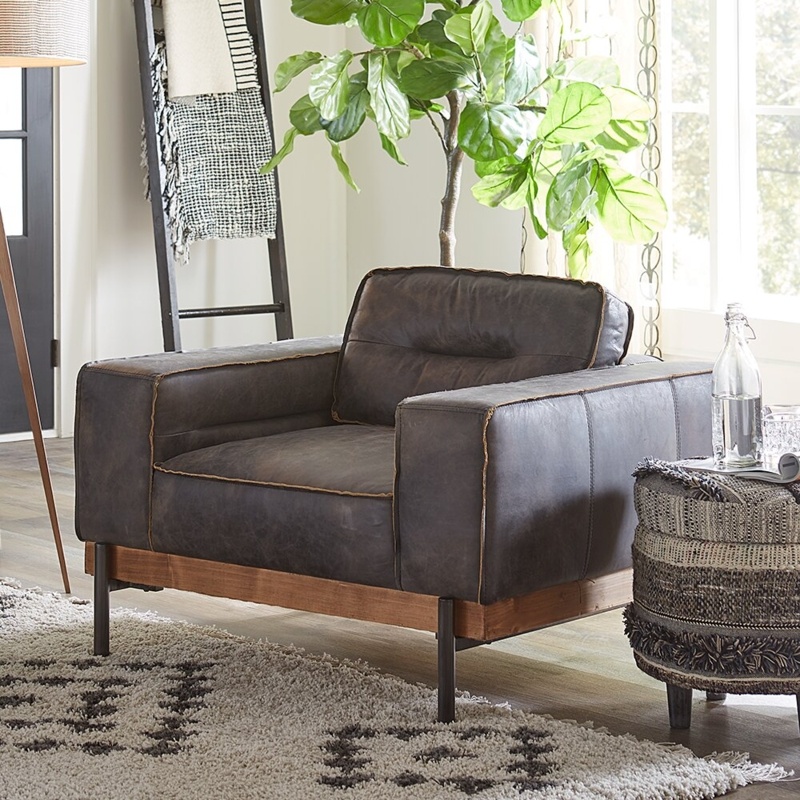 Vintage-Inspired Leather Armchair