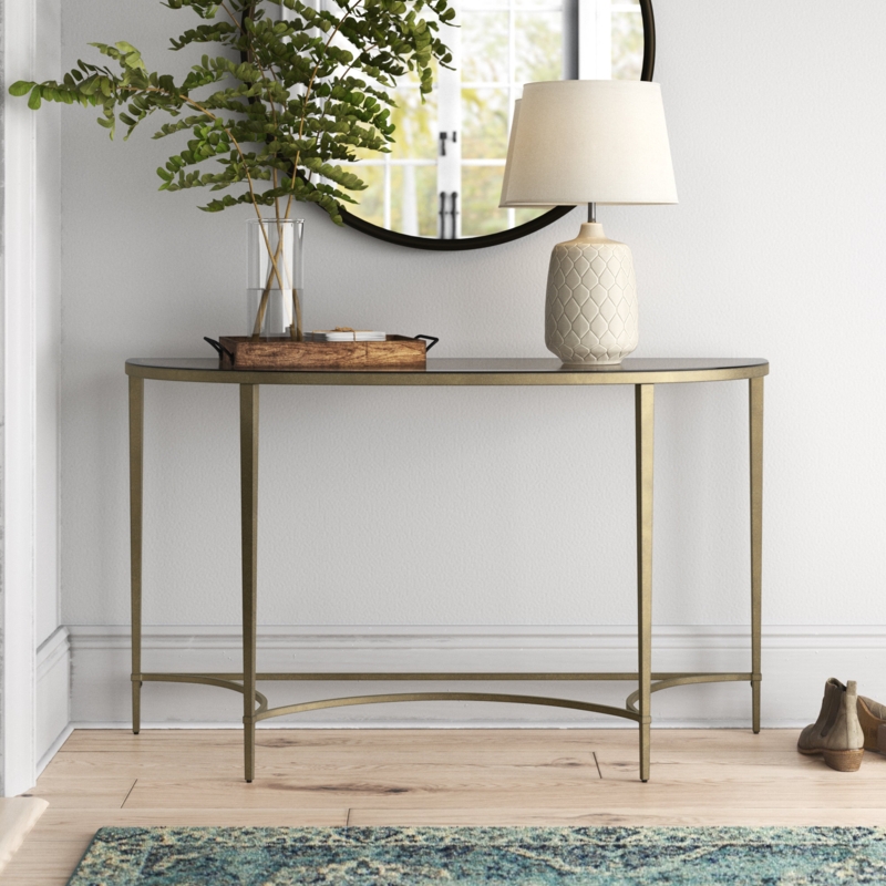 Sleek Antique Gold Console Table