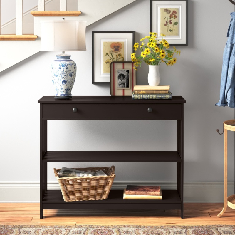 Clean-Lined Console Table with Shelves