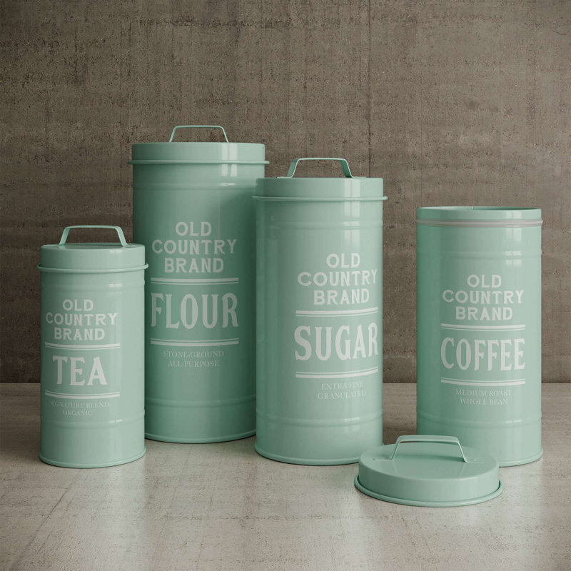 Mint Colored Quirky Kitchen Canisters
