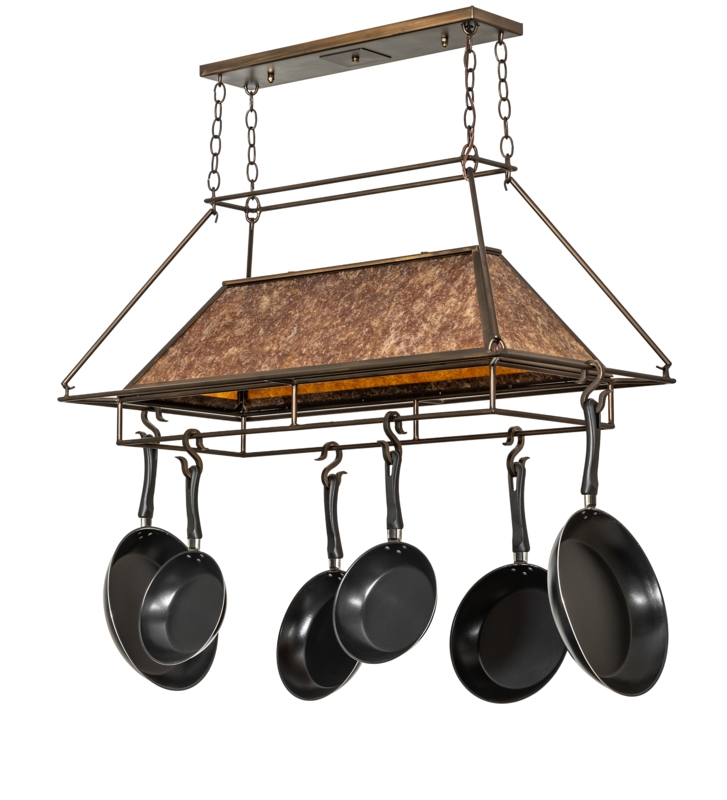 Mission Prime Pot Rack with Amber Mica Shade