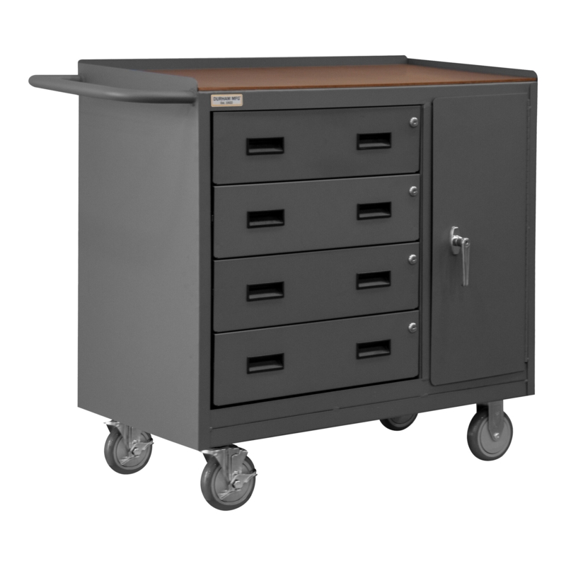 Mobile Cabinet with 4 Drawer Lockable Storage Compartment