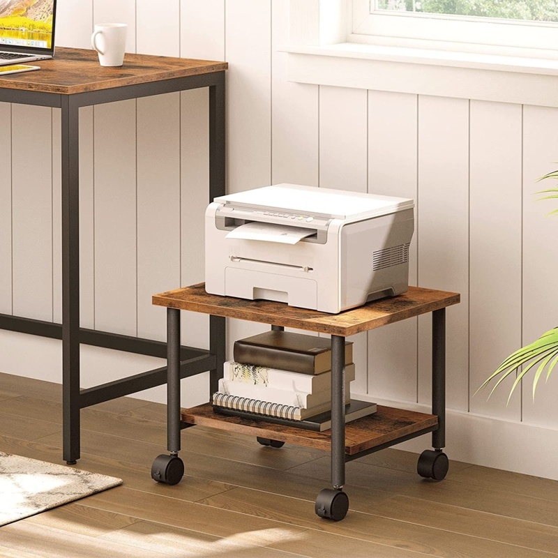 Mobile Printer Stand with Storage Shelves