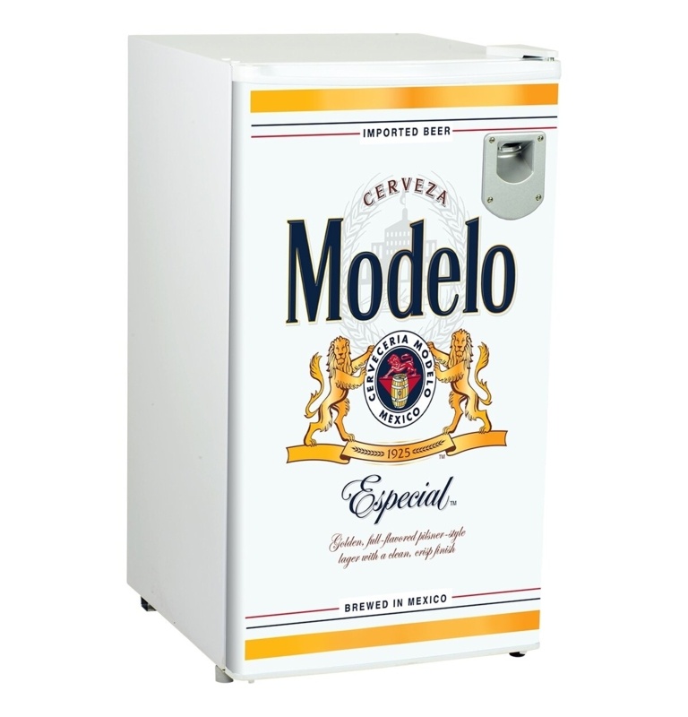 Modelo 90L Compact Fridge with Bottle Opener, 3.2 cu ft Freestanding Mini Fridge White