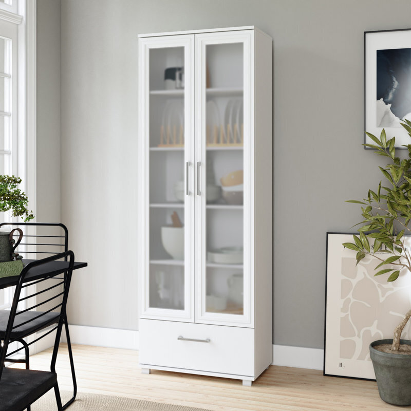 Modern Bookcase with Glass Doors