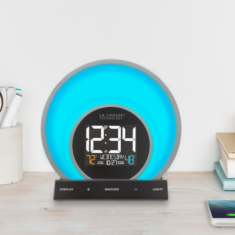 Light Alarm Clock with Color-Changing Glow