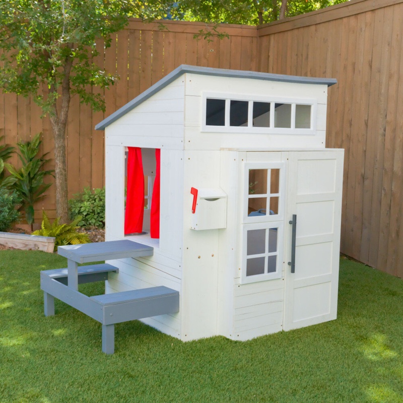 White DIY-Ready Outdoor Playhouse
